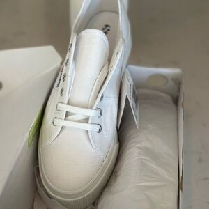 Superga 2790 Platform White Sneakers - for woman (Size 10.5) for men (Size 9)